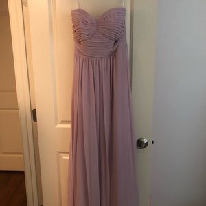 Strapless Floor-Length Lilac Bridesmaid Dress
